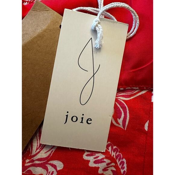 Joie Cropped Linen Tank Floral Tropical Size 10 Tie Straps Summer Beach Resort - Picture 12 of 15